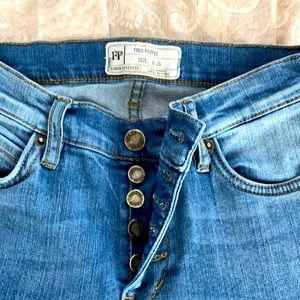 Free people skinny jeans button fly 26